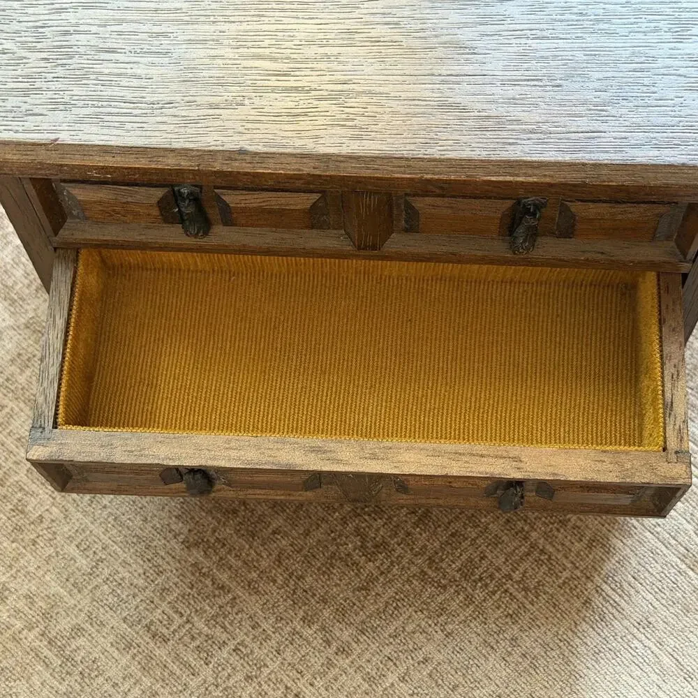 Wooden MUSICAL Jewelry Box MELE Japan Jewel Case 3 Velvet Lined Drawers Vintage